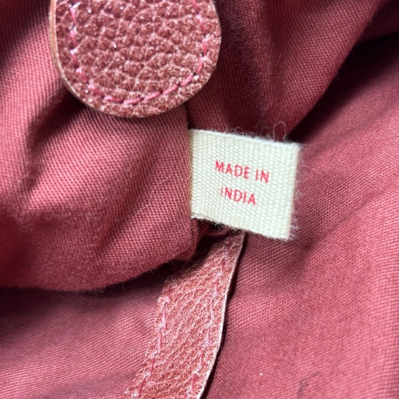 Lucky Penny Hobo Shoulder Bag Cotton with‎ Red Leather Leaf Accent Anthropologie - Picture 13 of 14